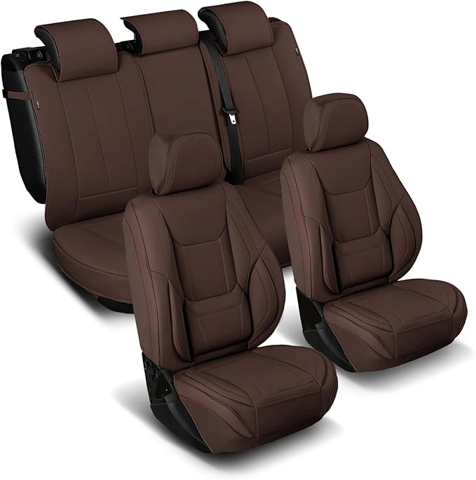 Coverland Custom Fit Car Seat Covers for Car Compatible with [Starion, Scion iM, Corolla, Yaris, Passat] Premium Waterproof Non-Slip Interior Seat Protector [Full Set Dark Brown - Size Chart X62]