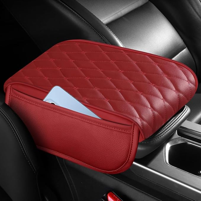 Universal Car Armrest Pad for Mini Countryman R60 F60 One/S/Cooper/JCW 2010-2024 Leather Armrest Box Center Console Cover Pad Waterproof Arm Rest Protector Decor Accessories,Blue01