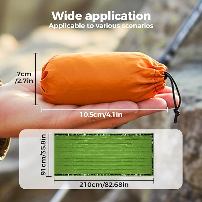 2026 New Blanket, Emergency Sleeping Bag for Survival, Blanket with Emergency Whistle Waterproof, Compact Lightweight, Emergency Mat for Survival Kit Car Camping Gear Hiking Go (Orange*3)