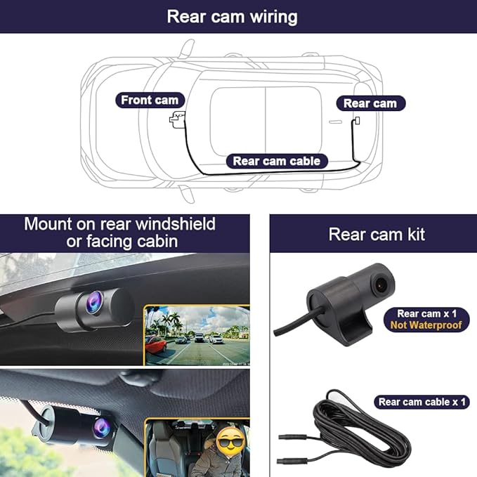 Fitcamx Front 2K+Rear 1080P Dash Cam Adapts for Toyota Corolla Cross 2023-2026 Hybrid (NOT Corolla), OEM Style, Dual HD Video, Built-in WiFi & APP, Loop Recording, G-Sensor, Easy to Use, 64GB Card