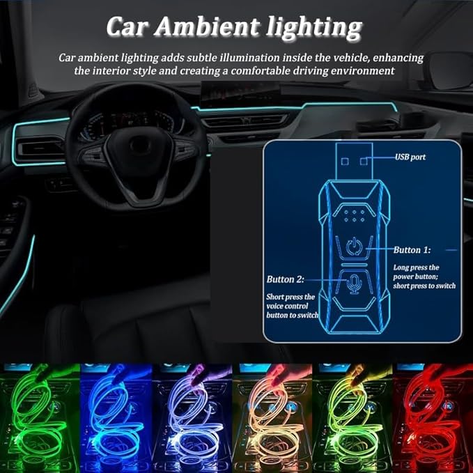 Car LED Strip Light for Chevrolet Blazer 2019 2020 2021 2022 2023 2024, 6 in 1 Car Ambient Lighting Kits, Interior Interior Light Sync to Music, Auto Decorations Interior Accessories, 8M