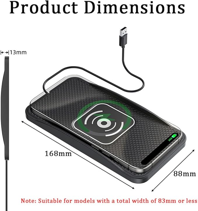 Wireless Car Charger Pad for Mazda CX-50 2023-2026, Type-C/USB 20W Car Wireless Charger Non-Slip Phone Charging Pad Car Accessories,B 30cm Cable USB Plug