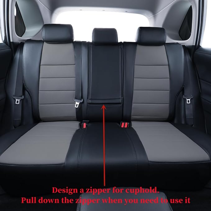 coverdream RAV4 Seat Covers Custom Fit for 2019-2024 2025 Toyota RAV4 LE,XLE,XLE Premium,Limited SUV Seat Cushion,Luxury Waterproof Leather Car Seat Protector(Full Set,Black/Gray)