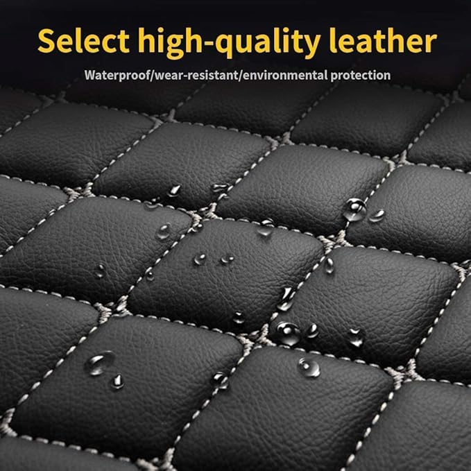 Custom Making Car Floor Mats Compatible for 2000-2025 All Mode Sedan SUV Sports Car Full Coverage Cute Pads Protection Non-Slip Leather Floor Liners (Red+Black Edge)