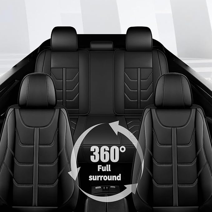 TTX LIGHTING Car Seat Covers fit for Hyundai Santa Cruz 2022-2026 Full Set: Premium Leather Automotive Seat Cover with Airbag Compatible Waterproof (5 Seats, Black)