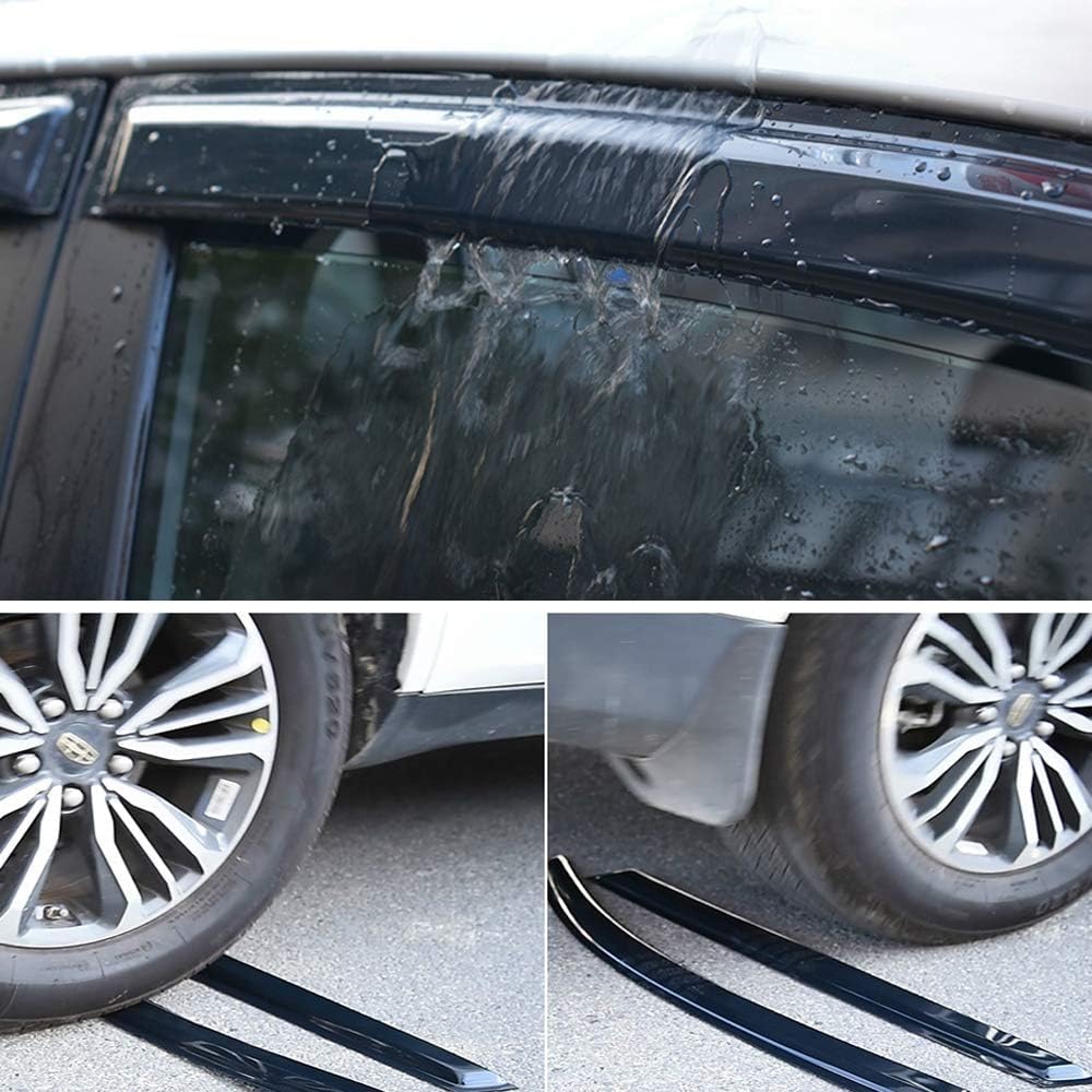 94113 Side Window Wind Vent Deflector,4pcs Out-Channel Tape-On Nice Shade Rain Guards Set,Dark Smoke Window Visors fit for 1997-2001 Honda CR-V