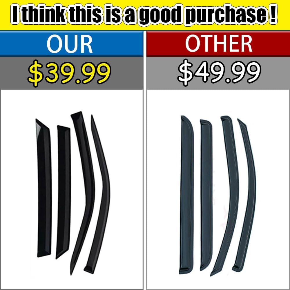Rain Guards for Ford Bronco Sport 2021-2024 Big Bend Outer Banks Badlands,Tape-on Side Window Deflectors for Ford Bronco Sport,Window Visors for Ford Trucks,for Ford Car Accessories,4 pcs