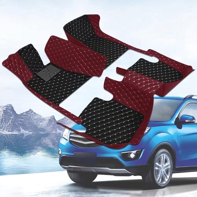 Custom Car Floor Mats for 96% Sedan SUV Sports Car Protection Full Coverage Pads Anti-Slip Leather Floor Lining All Weather Car Floor Mats (Green)