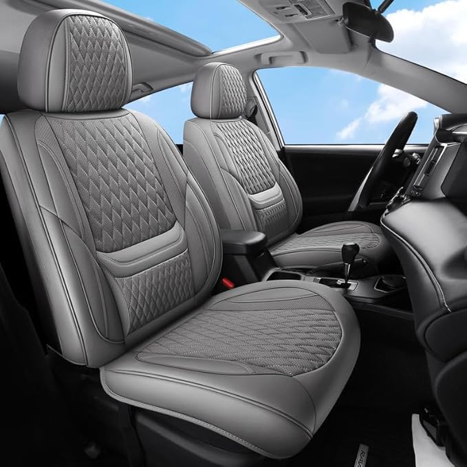 Car Seat Covers Full Set Custom Fit for Mercury Sable 1995-2009 - Premium Faux Leather with Lumbar Support | Breathable, Waterproof, Anti-Slip, Durable (Gray,Full Set)