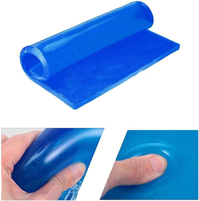 Motorcycle Seat Gel Pad Car Driver Seat Cushion Shock Absorption Mats Reduce Fatigue Comfortable Soft Cooling Fabric Cushion DIY Seat Pad Office Chair Seat Cushion (30 x 25 x 1.2cm)