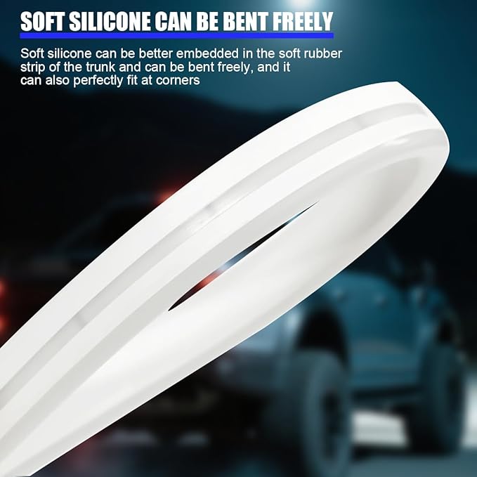 Car Trunk LED Strip Light, 6.56FT Silicone Flexible Cuttable Vehicle Trunk Cargo Ambient Lighting, Waterproof Bright Auto Trunk Interior Lamp Decoration, Universal for SUV RV Truck (Purple)