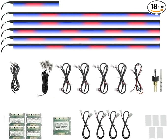 Car Interior LED Light Kit, 14-in-1 Ambient Lighting Strips, RGB Optical Fiber, Multiple Colors