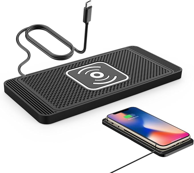 Car Wireless Charger Pad for Alfa Romeo GT dal 02.2005-2010-pr, Fast 15W Slim Qi Wireless Charging Pad with USB/Type-C Cable Non-Slip Charging Mat for Car,15W-Type-c