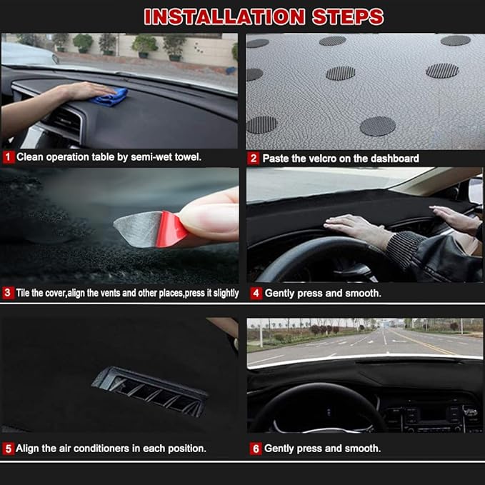 Dashboard Cover for GMC Sierra and Chevrolet Silverado- Fits 2007-2013 Models with Two Glove Boxes. Custom Fit Dash Mat, Won't Break Dash Sensors(Premium Carpet,Black)