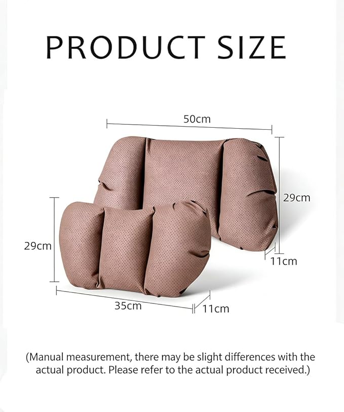 Car Neck Pillow & Lumbar Support for Porsche Panamera 971 Sport Turismo 2017-2020 Ergonomic Breathable Mesh Auto Seat Back Cushion Headrest,Brown-Neck & Lumbar Set
