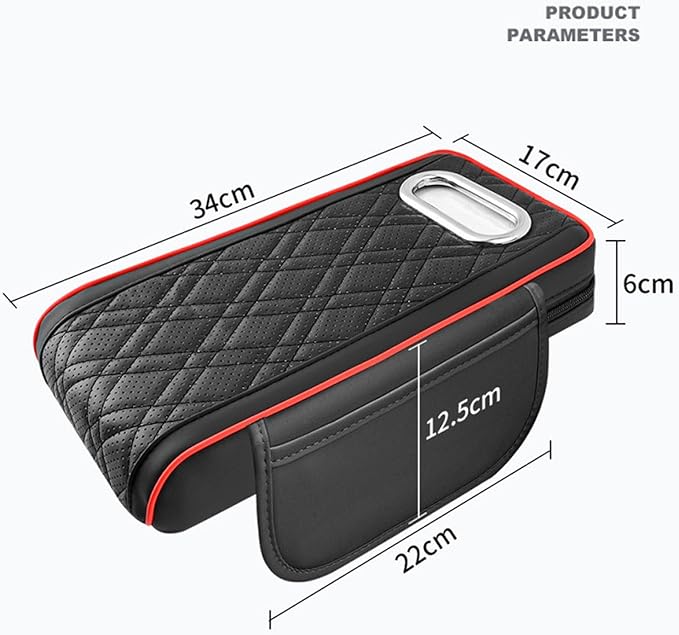 Car Armrest Cushion for Mercedes Benz E-Class W211 2001-2005 2006 2007 2008 2009, Car Center Console Cover Armrest Pad with Cup Holder and Tissue Box, Car Accessories,Black-Red