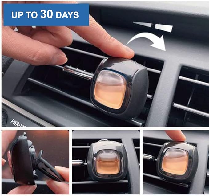 Car Air Fresheners Vent Clips, Essential Car Odor Eliminator, Perfect Scented Car Accessories, For Long Lasting Fragrance up to 30 days, 0.07 FL.OZ (Coconut, 2 Packs)