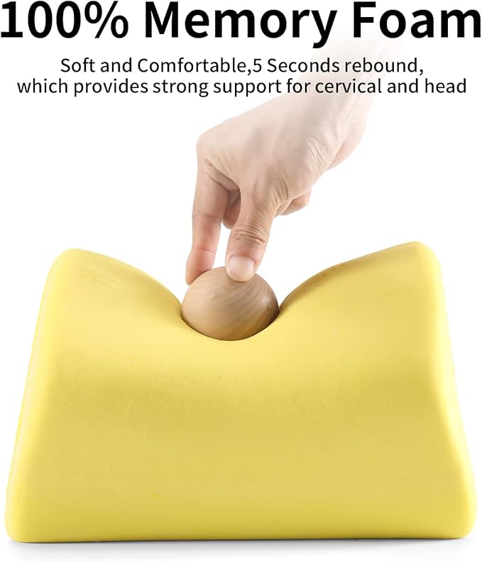 Car Headrest Pillow, Soft Memory Foam Car Neck Pillow with Adjustable Strap, Removable Breathable Cover for Long Drives & Office (Black, Pack of 1)
