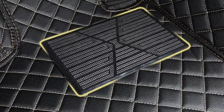 Custom All-Weather Protection Leather Car Floor Mats for Cars Sedan SUV Sports Car Waterproof Floor Mat (All Black Red)