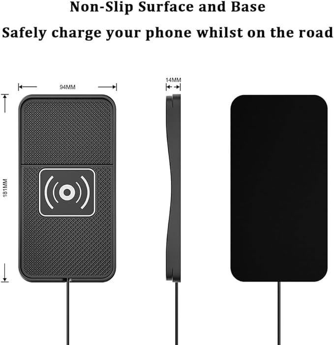 Car Wireless Charger Pad for Acura ILX 2013-2022, Type-C/USB 20W Fast Wireless Car Charger Pad Non-Slip Cordless Charging Mat,A-30cm Cable Type-C Plug