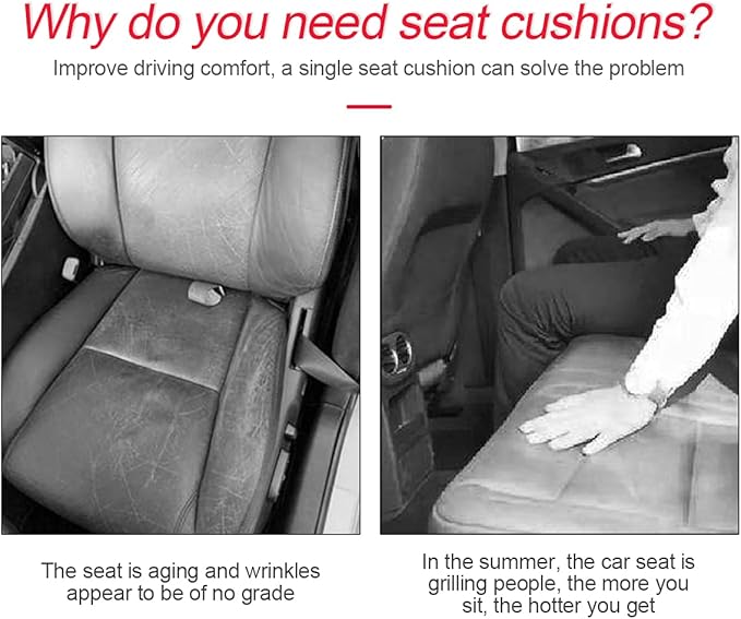 3PCS Set Car Seat Cushion for Front and Back Seat, 3D Soft Linen Breathable Auto Seat Cover, Comfort Non-Slip Rubber Bottom, Car Seat Protector Pad Universal for Office Chair, Home (Black/3PCS)