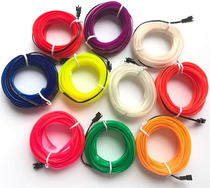 ABALDI El Wire Car Interior Rope Light Car kit Neon Light Under Dash Lighting Kit for Car Interior Decoration(5m/16ft,White)