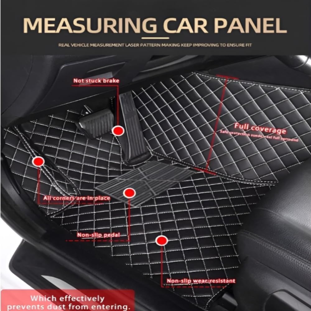 Add Personal Touch to Your Vehicle with IMEISH Customizable Logo Text Car Mats for 99% of vehiclesPads Protection Non-Slip Leather Floor Liners (Gray)