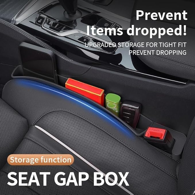 Car Seat Gap Filler, Seat Gap Organizer with Phone Holder, Car Seat Accessories, Car Organizer Fit Car SUV Truck, 2PCS Seat Gap Filler and 2 Pack Car Purse Hook