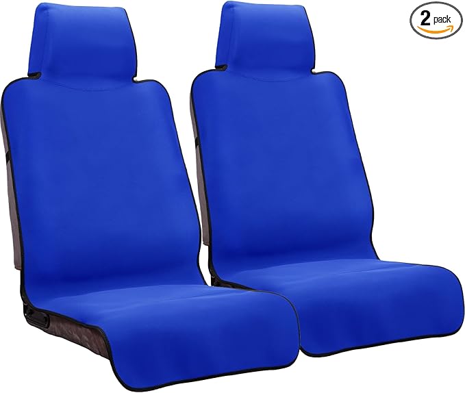 INFANZIA Premium Waterproof Seat Cover Towel Protector Neoprene Universal Fit, Upgraded 100% Washable & Removable Non-Slip Sweat Carseat Towel Covers, Perfect for Gym/Yoga/Workout（Royal Blue,2PCS