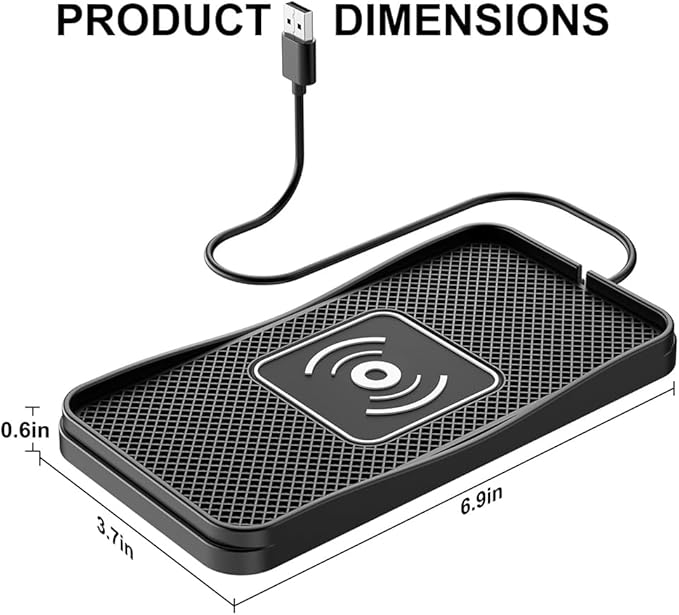 Wireless Car Charger Pad for GMC Terrain 2010-2026, Type-C/USB 20W Car Wireless Charger Non-Slip Phone Charging Pad Car Accessories,B 30cm Cable USB Plug