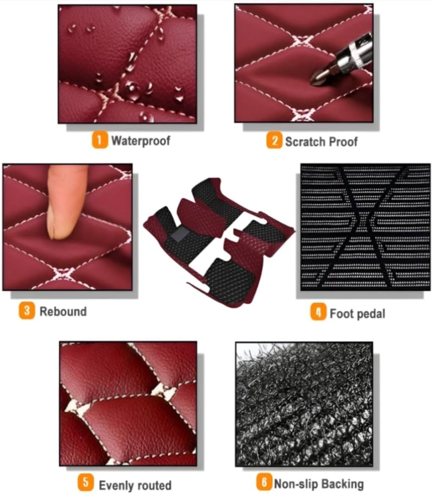 Add Personal Touch to Your Vehicle with IMEISH Customizable Logo Text Car Mats for 99% of vehiclesPads Protection Non-Slip Leather Floor Liners (Black Yellow Stripe)