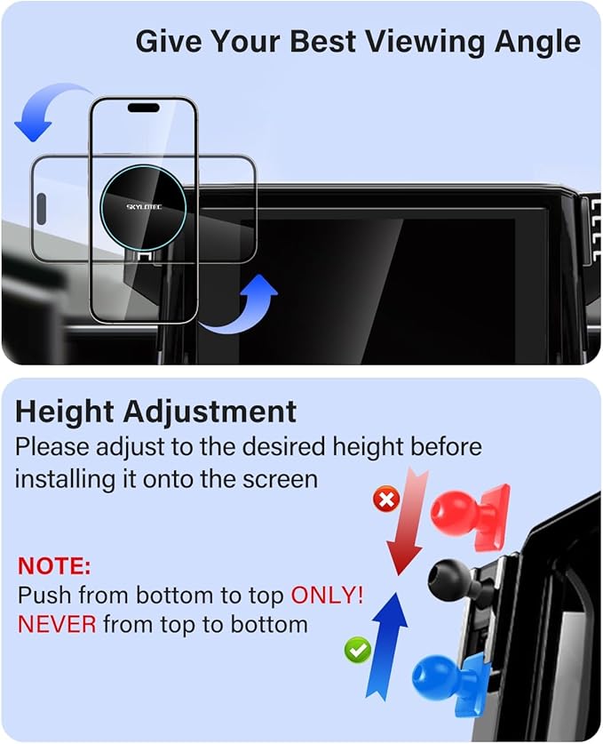 Phone Mount for Cadillac Lyriq 2023-2025 Accessories, XT4 2024 2025, CT5 2025, Optiq 2025, Magnets Wireless Charger Phone Holder Compatible with MagSafe, 33-inch Screen Cradles Bracket for Cell Phones