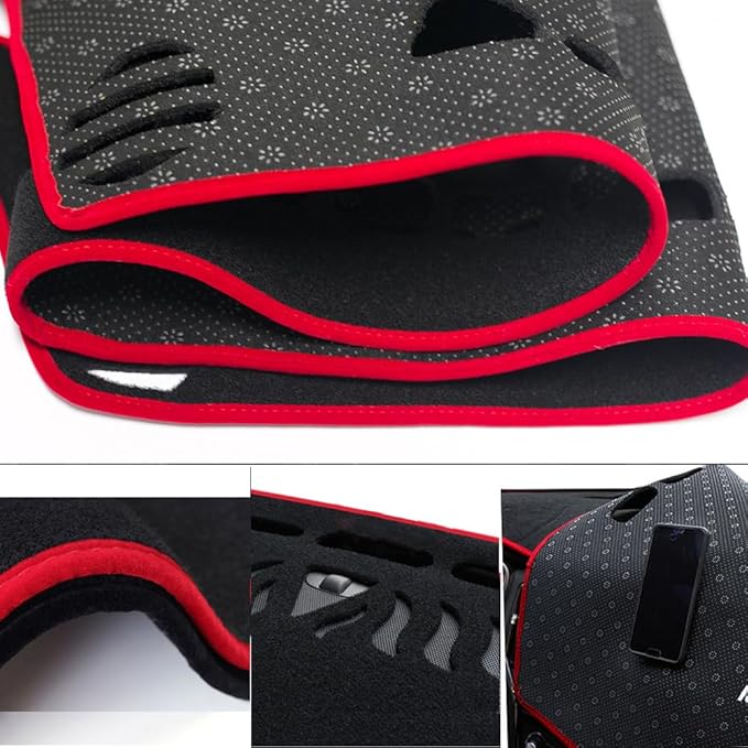 Dashboard Cover for Ford Edge 2021-2025,Polyester Dash Covers mat,Car Dash Board Protecter Cover,Interior Dash Covers Pads,Red