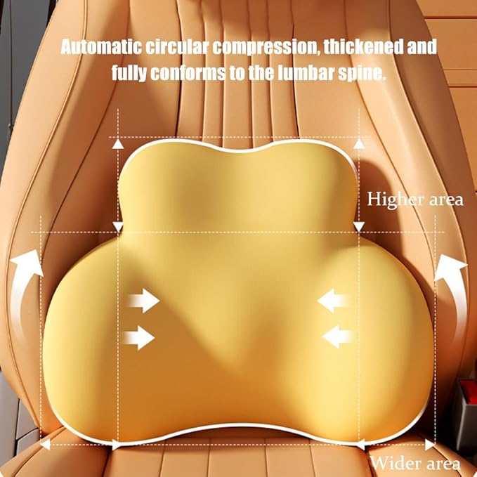 Car Lumbar Support Pillow for Porsche 718 Boxster 2025 Memory Foam Back Support Cushion Breathable Car Seat Lumbar Pad Accessories,Grey