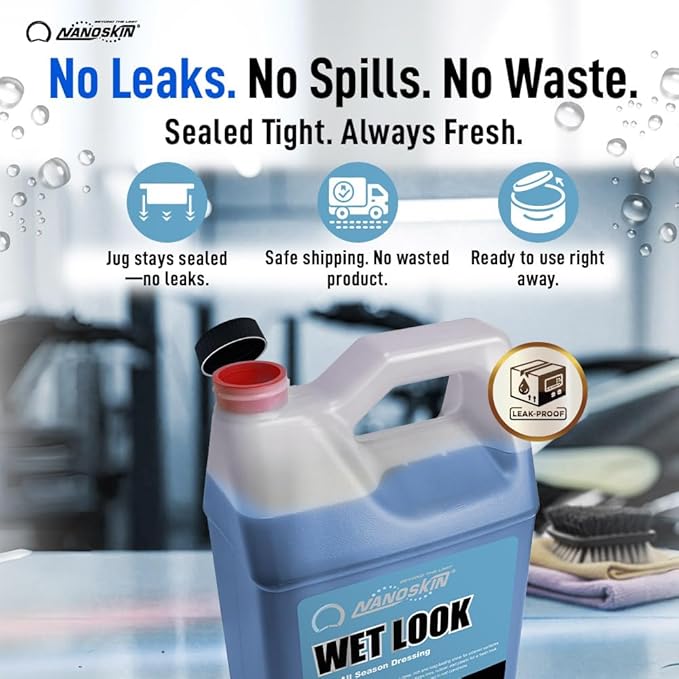 Nanoskin WET LOOK All Season Dressing 16 Oz. - Exterior Rubber & Plastic Solvent Based Dressing for Car Detailing | Produces a Deep, Rich, Long Lasting shine | Safe for Cars Trucks, Motorcycles, RVs