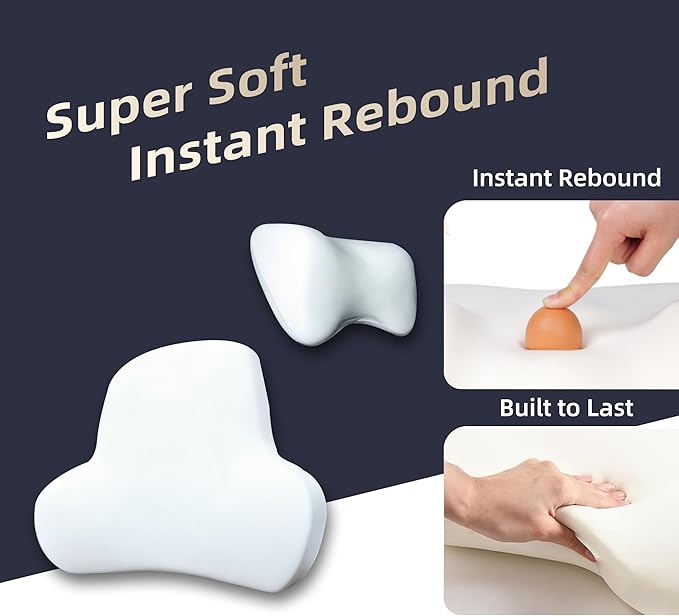 Car Neck & Lumbar Support Pillow Set for Honda Accord, Soft Memory Foam Headrest & Back Cushion, Ergonomic Comfortable Seat Support for Daily Driving and Long Trips Car Interior Accessories
