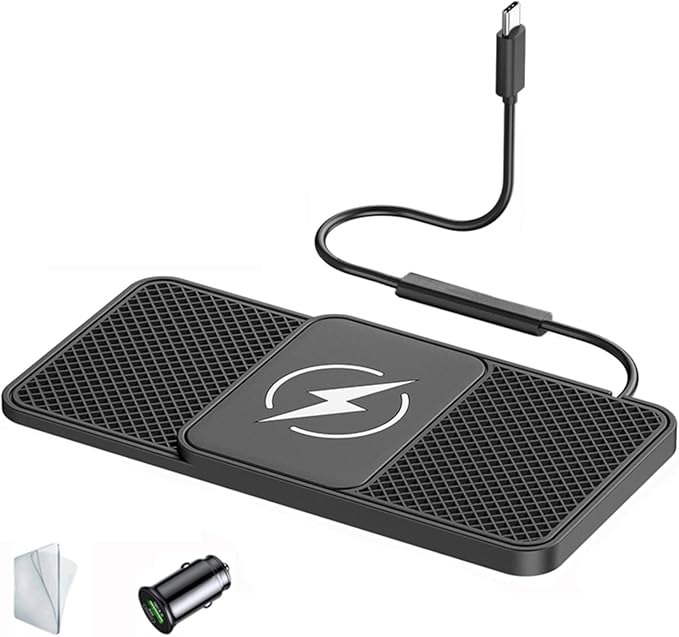 Wireless Car Charger for Ford Mustang 2000–2025, 15w Fast Phone Chargers Charging Pad Non-Slip Essential Electronic Devices for Long-Distance Travel,normal-30cm Cable Type-C Plug