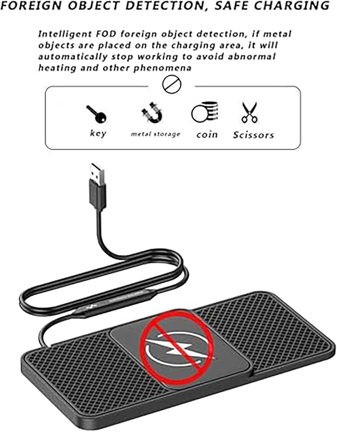 Wireless Car Charger Pad for Range Rover Sport (L320) 2010-2013,20W Fast Wireless Phone Charger Cell Phone Cordless Charging mat,Non-Slip Phone Charging,30cm Cable Type-C