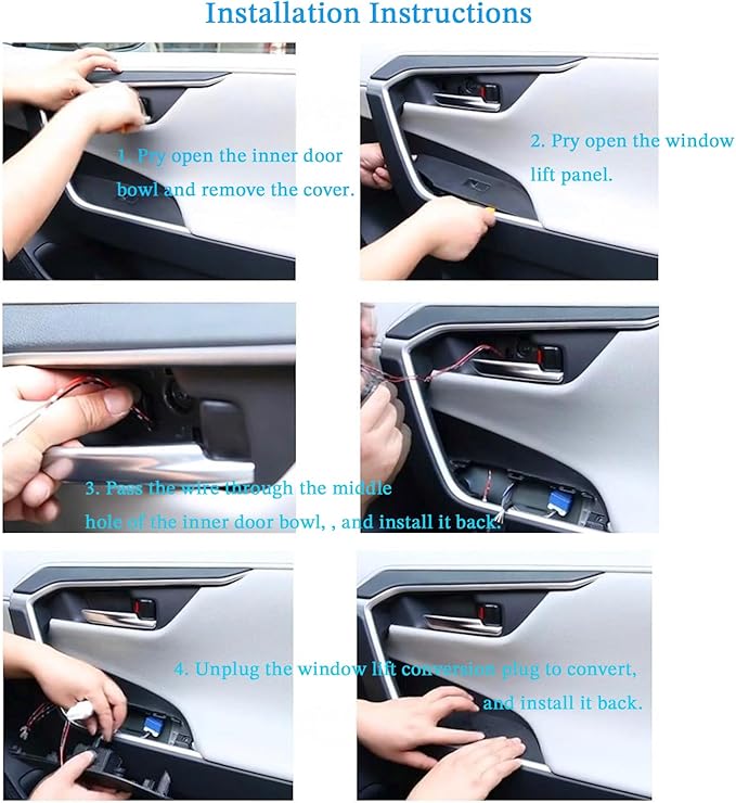 Door Bowl Light Fit for Toyota RAV4 2019 2020 2021 Inner Door Handle Accessories Bowl Shape LED Light Ambient Light Interior 4 pcs (White)