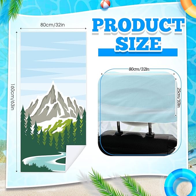 2 Pack Car Seat Towel Covers with Storage Bag 63 x 32 Inch Athletic Running Towel Seat Sweat Washable Non Slip Cover Gift for Car Outdoor Sport Activities (National Park 1)