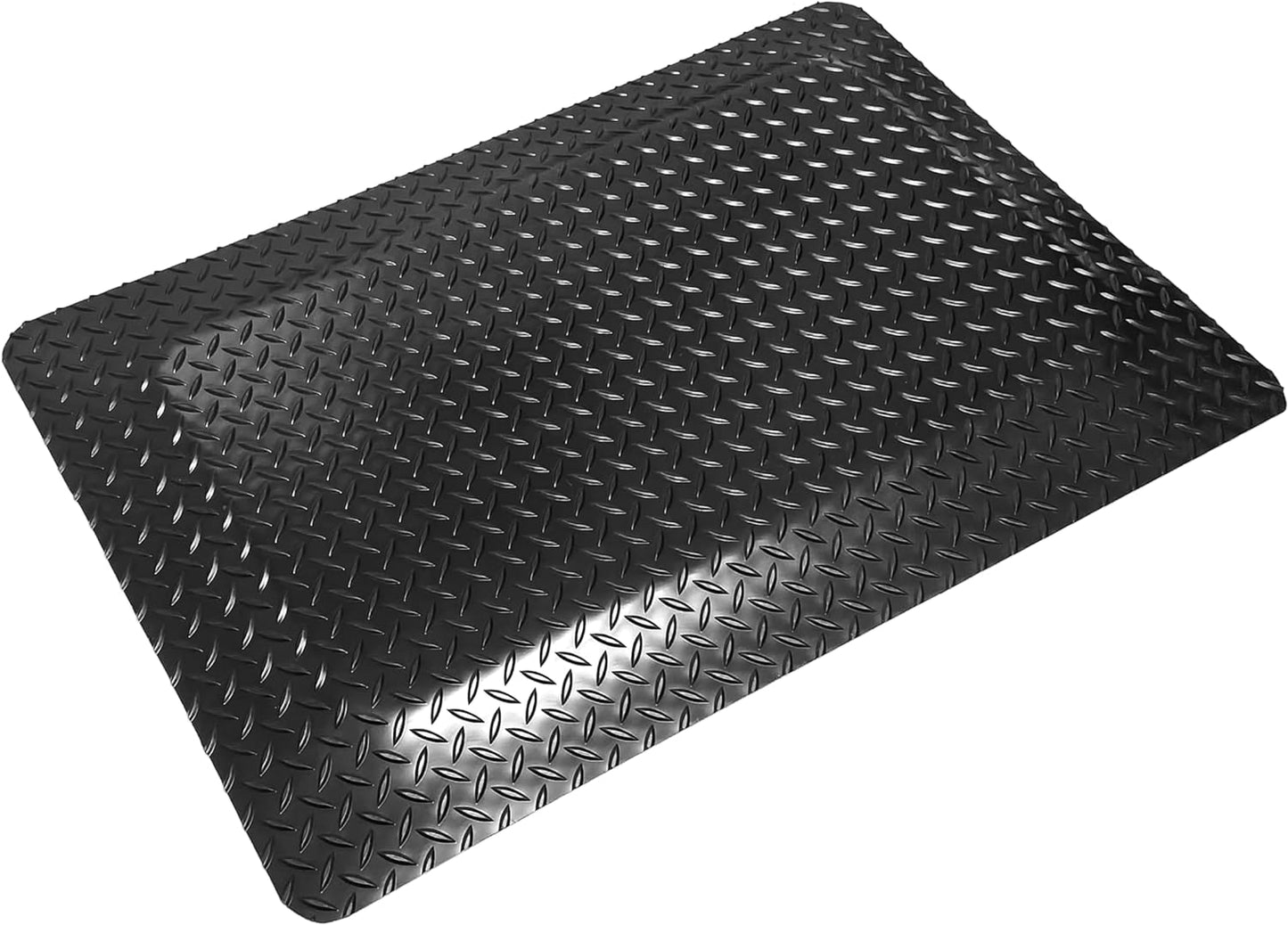 Rhino Mats, American Classic Diamond Anti-Fatigue Mats, Industrial Ergonomic Comfort Standing Mat for Work, Home, Garage, Office, Kitchen or Anywhere (Black 9/16" Thick, 4 FT. x 11 FT.)