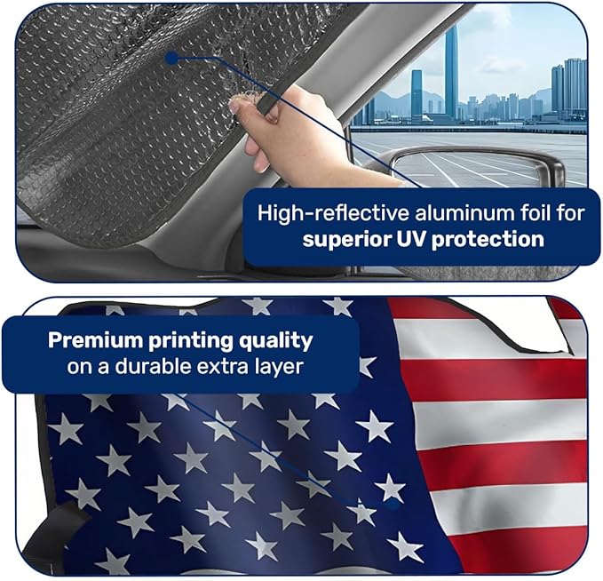 GENANY Capybara Flag Windshield Sun Shade for Car SUV Truck (55x30 Inches), Sun Shade Windshield, Shades for Front Windows, Protector Blocks UV, Car Decor