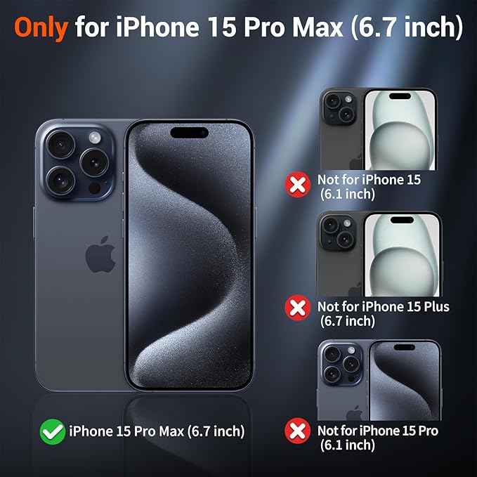SUPFINE Magnetic for iPhone 15 Pro Max Case(Compatible with MagSafe)(Military Grade Drop Protection) Slim Translucent Matte Shockproof with Anti-Fingerprint Phone Case,Deep Blue
