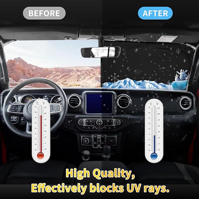 Sun Shade Sunshade for Subaru CrossTrek 2021-2024 2025 Windshield Cover, 4-Layers Sun Shield 250T Silver Coating Sun Visor Crosstrek, 2.0i Premium Limited Wagon Car Accessories