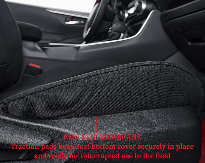 coverdream Cloth Seat Covers Custom Fit for Toyota RAV4 2019-2024 2025 LE,XLE,XLE Premium,Limited,Fully Covered,Airbag Compatible,Breathable Fabric Car Seat Protector(Full Set,Black)