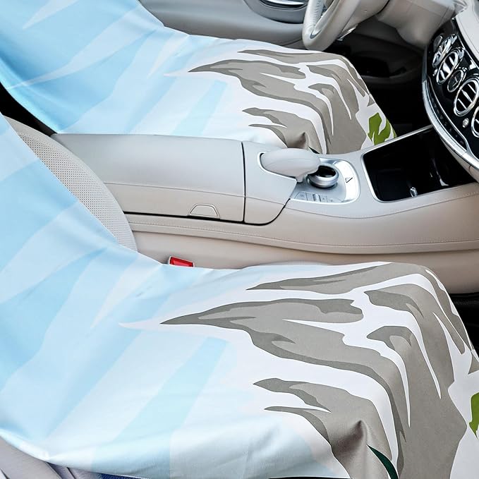 2 Pack Car Seat Towel Covers with Storage Bag 63 x 32 Inch Athletic Running Towel Seat Sweat Washable Non Slip Cover Gift for Car Outdoor Sport Activities (National Park 1)