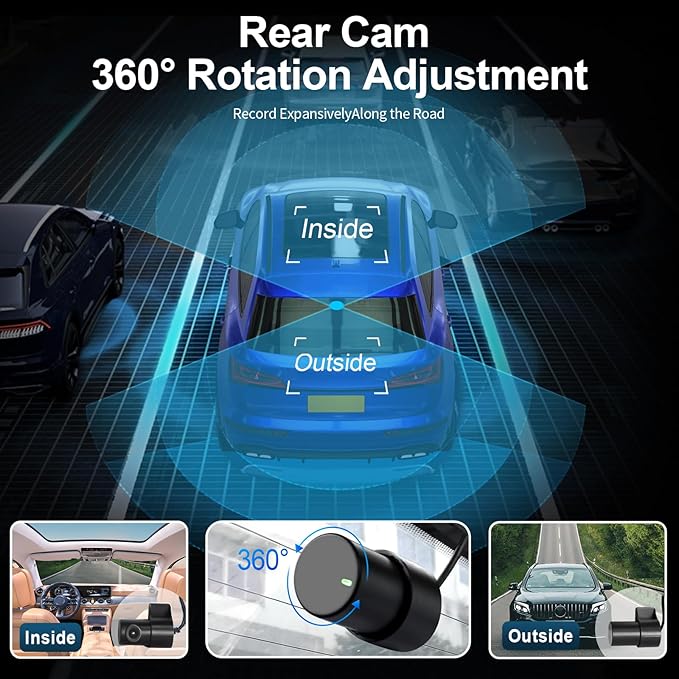 Mangoal Front 4K & Rear 1080p Dash Cam Custom fit for Toyota Camry & Camry Hybrid 2021 2022 2023 2024(Model A),LE L XLE TRD XSE SE etc, UHD 2160P Video, App & WiFi,128GB Card, Not fit for Camry 2025