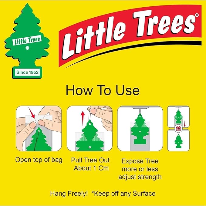 LITTLE TREES Car Air Freshener | Hanging Paper Tree for Home or Car | Morning Fresh | Pack of 3