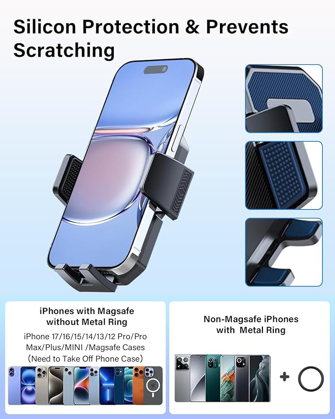 PZK Car Phone Mount for 2020 2021-2025 2026 Toyota Highlander L/LE/Hybrid XLE/Nightshade Accessories 8-inch Screen Auto Lock Car Phone Holder 360° Rotation Cradles Not Affect Vent (Not fit 12.3 inch)