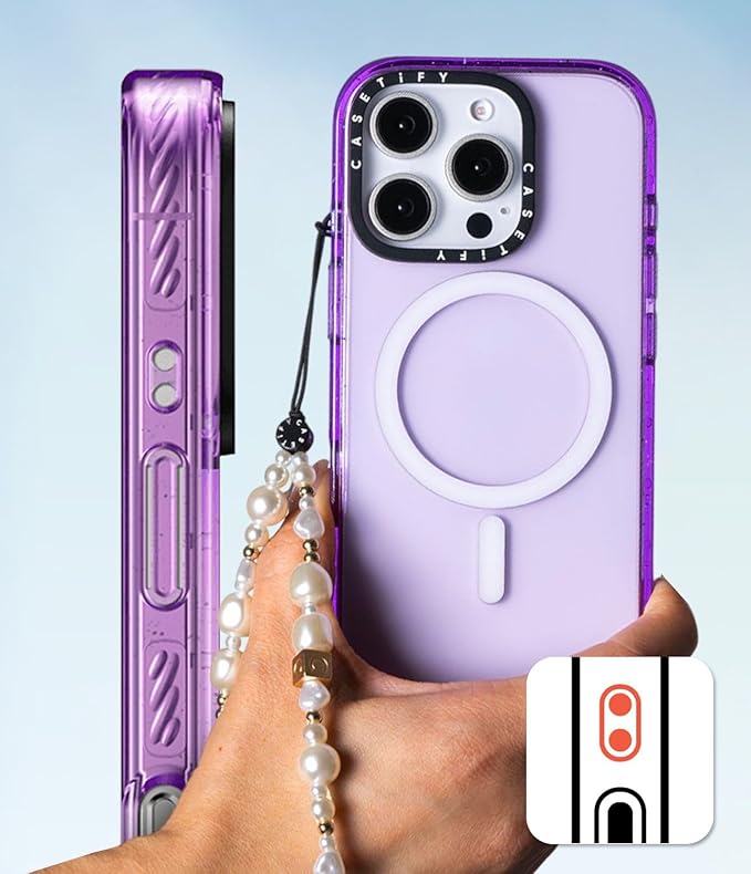 CASETiFY Impact Case for iPhone 16 Pro [Slim / 8.2 ft. 4X Military Grade Drop Protection/Compatible with Magsafe] - Clear Polka Daub Hearts - Clear Black